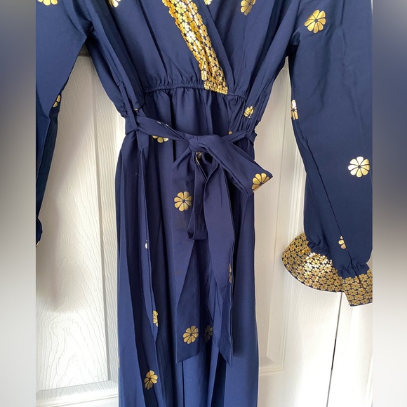 Shein Najma Caftan Dress Abaya Thobe Tie Waist Maxi Dress- Sz L - New - Picture 5 of 7